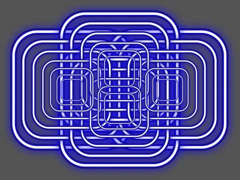 Beautiful neon light square shape design Stock Illustration