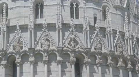 The beautiful nice old Baptisterium in Pisa in Italy Stock Footage 66446325