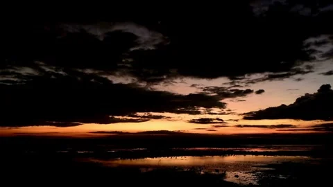 Beautiful Night Clouds Slowly Moving Throughout The Sky timelapse Video Video stock 276230357