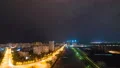 The beautiful night to day transition above the city. time lapse 4k or 4k+ Resolution