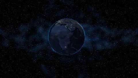 Beautiful Night Planet Earth - Elements of this Image Furnished By NASA Stock Photos