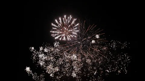 Beautiful night sparkling fireworks Video stock 101570880