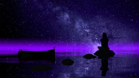 Beautiful night with stars Stock Footage 211377396