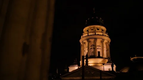 Beautiful night tower around the corner Stock Footage 125818342