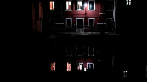 A beautiful night view of an old house in an ancient town Stock Footage 73200292