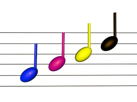 Beautiful Notes Of Color CMYK. Stock-Illustration