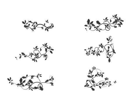 Beautiful oak weaving patterns with floral element Stock Illustration