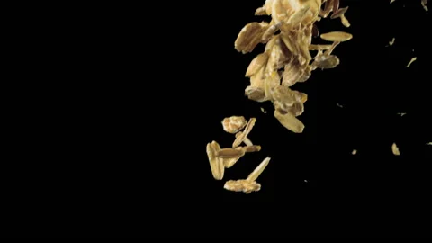 Beautiful oats falling in slow motion Stock Footage 151109356