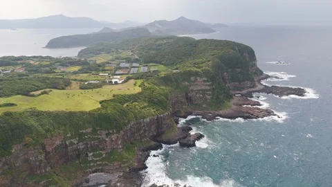 Beautiful Ocean and Cliff Landscape in Japan – Drone Footage Stock Footage 336971531