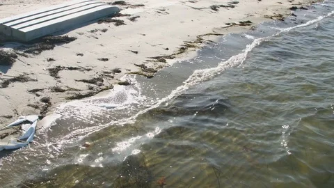 Beautiful ocean beach waves Stock Footage 75170612