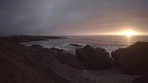 Beautiful ocean during sunset Stock Footage 79822993