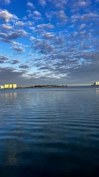 Beautiful Ocean Reflection Under Colorful Sky 스톡 사진