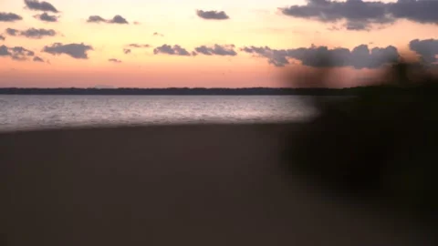 Beautiful Ocean scene with sun set at twilight Stock Footage 140996050