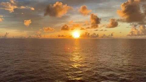 Beautiful ocean sunrise with clouds Stock Footage 335735327