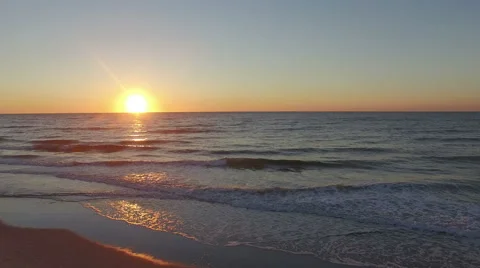 Beautiful Ocean Sunrise On Myrtle Beach Stock Footage