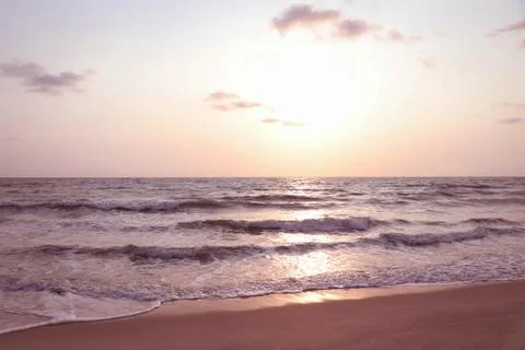 Beautiful ocean at sunset background Stock Photos