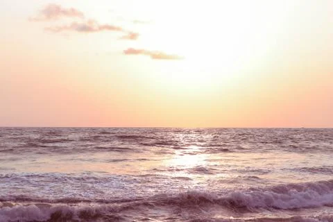 Beautiful ocean at sunset background Stock Photos