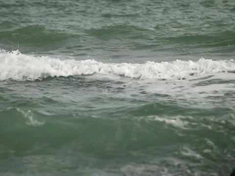 Beautiful ocean waves washing beach sands Stock Footage 38916448