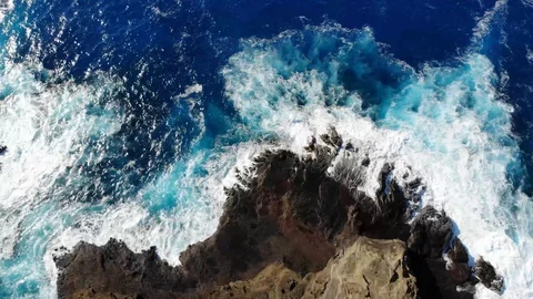 Beautiful Oceanside Waves - Rocks and Waves Stock Footage