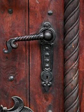 Beautiful old door handle Stock Photos