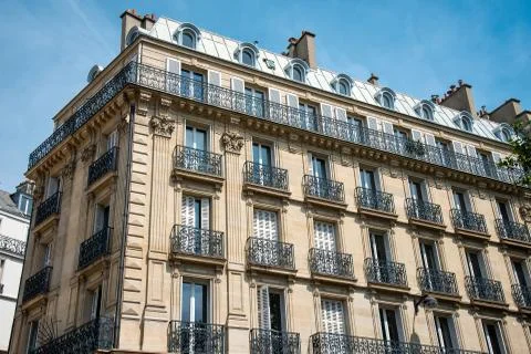 Beautiful old house seen in Paris Stock Photos
