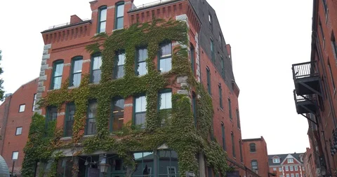 Beautiful Old Red Brick Building, Portland Maine Architecture Stock Footage 102397728