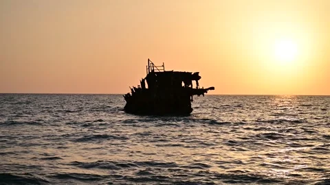 The beautiful old shipwreck Stock Footage 257227941