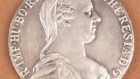 Beautiful Old Silver Coin Stock Footage 299730491