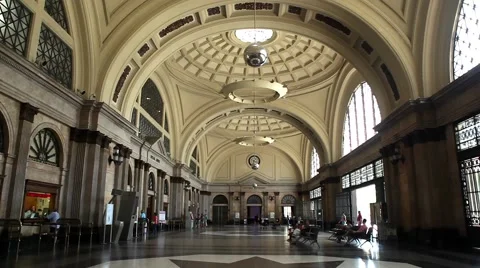 Beautiful old style train station Video stock 42565367