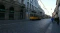 Beautiful Old Tram via Manzoni in Milan, Italy HD Footage