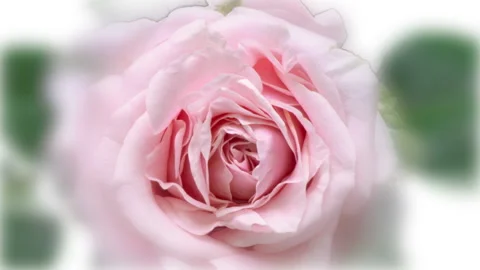 Beautiful opening blue rose on white background. Petals of Blooming blue rose Stock Footage 228701337