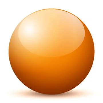 Beautiful Orange 3D Vector Sphere with Smooth Shadow 스톡 일러스트