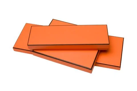 Beautiful orange boxes on white background Stock Photos