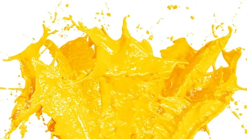 Beautiful Orange Juice Splashes in Slow Motion and Freeze Motion Stock-Footage 88926596