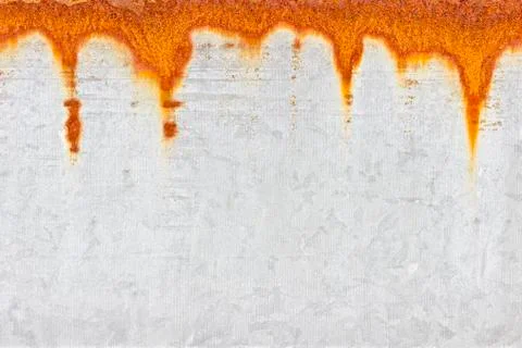 Beautiful orange rust pattern on a galvanised steel metal surface Stock Photos