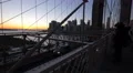 Beautiful orange skyline seen from Brooklyn Bridge New York City 4k or 4k+ Resolution