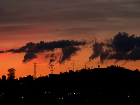 Beautiful orange sunset Video stock 80252017