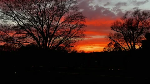 Beautiful orange sunset Stock Footage 195127175