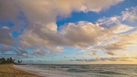 Beautiful orange sunset in the ocean Stock Footage 87460759