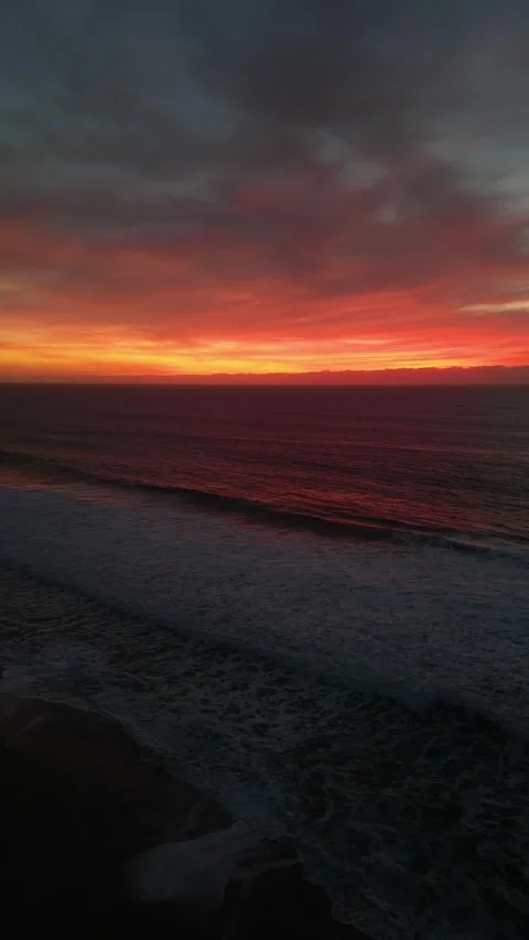 A beautiful orange sunset over the Atlantic Ocean Stock Footage 280263269