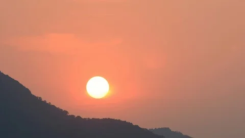 Beautiful Orange Sunset On Sky Stock Footage 94808931