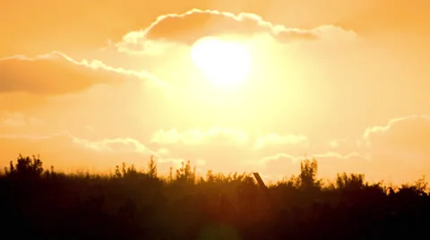 Beautiful Orange Sunset - Timelapse Stock Footage 22795630