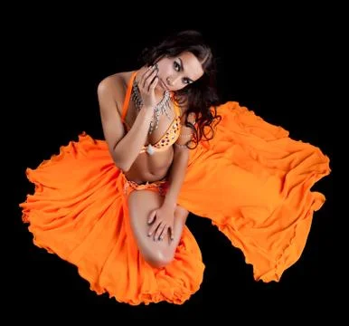 Beautiful oriental dancer Stock Photos