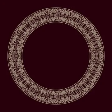 Beautiful Oriental vector gold round frame arabesque. Gold plate with lace desig Stock Illustration