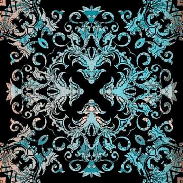 Beautiful ornamental Baroque seamless pattern. Vector patterned floral Stock Illustration