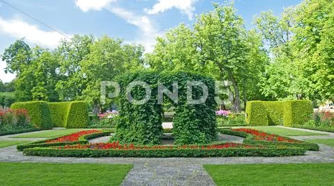 Beautiful ornamental garden Stock Photos