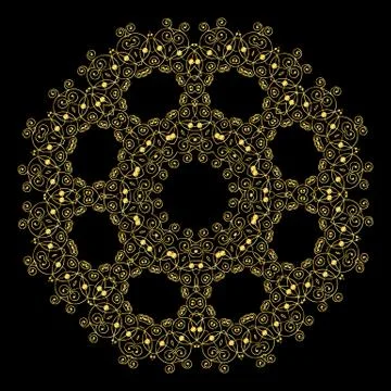 Beautiful ornamental rosette. For ethnic or tattoo design. Stock Illustration