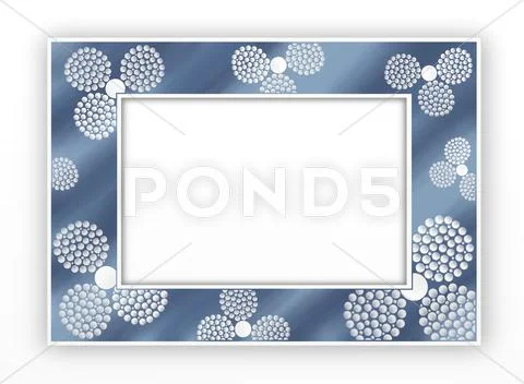 A Beautiful Ornate Group of Spheres on Horizontal Blue Frame Stock Illustration