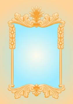 Beautiful ornate rectangle frame Illustrazione stock