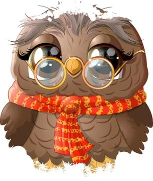 Beautiful owl drawing Stock Illustration